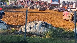 Derby action at the New Alexandria lions club #demolitionderby season opener 