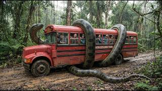 A Large Anaconda Wrapped To A Pengers Tourist Bus Rescued By Police In Forest