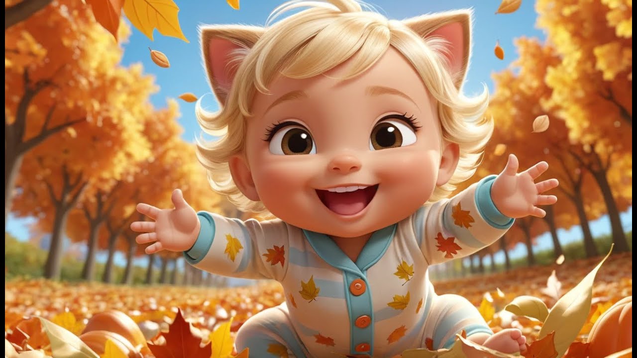 🐱 Playful Kittens Pouncing on Falling Leaves 🍂🎶 | Fun Action & Learning Song for Toddlers