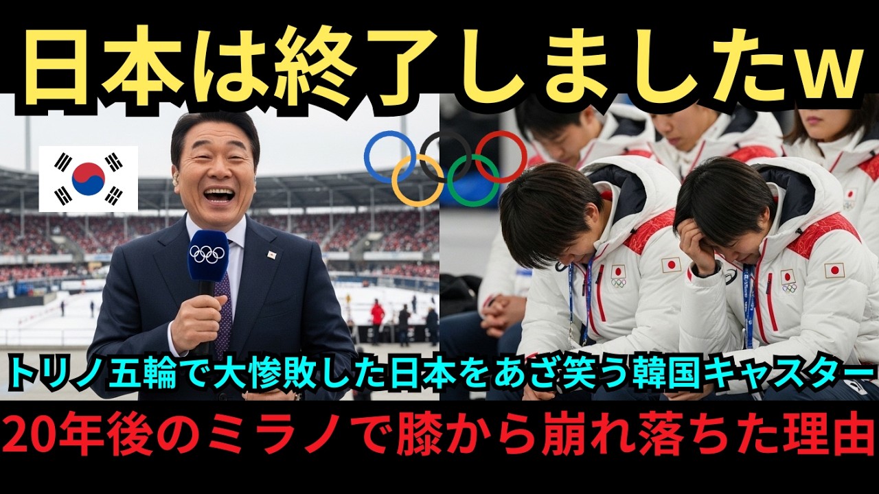 【海外の反応】「日本の冬季スポーツは終わったｗ」20年前に日本を嘲笑した韓国人キャスター。しかしミラノ五輪で“24個のメダル”を奪う日本を目撃し、彼が放送中に泣き崩れて絶句した理由とは？