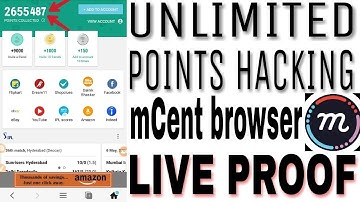 UNLIMITED POINTS HACKING IN MCENT BROWSER 2018 100% WARKING TRICK