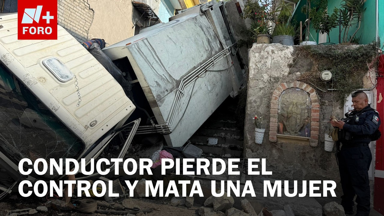 Camión de carga cae de unas escaleras en Naucalpan y muere una mujer - Expreso de la Mañana