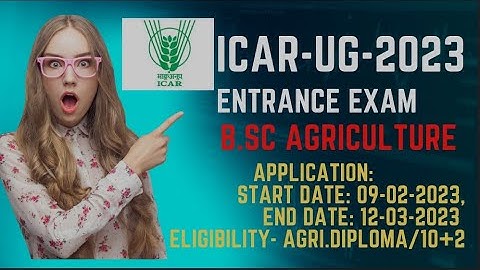ICAR UG B SC AGRI  NOTIFICATION   2023 #icarug, #bscagri@RAINBOW-AO-AEO-AGRICET-CHANNEL