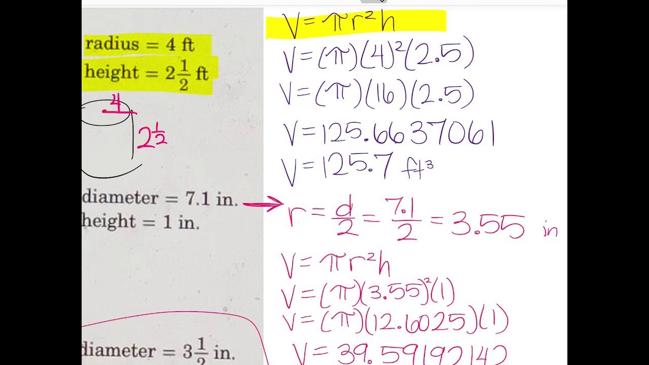 lesson 8 1 volume of cylinders (homework practice)