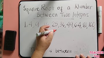 Square Root of a Number Between Two Integers| week 6 Math 7 by Teacher Tim
