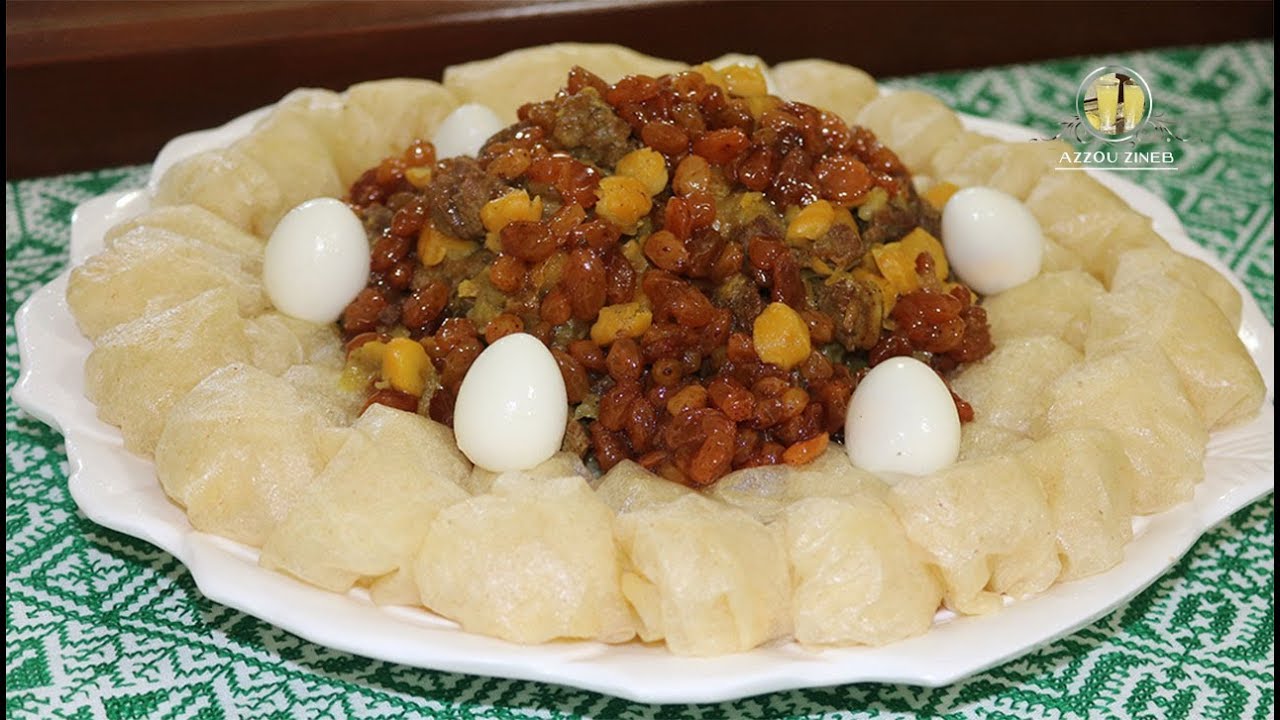 تريد بالزبيب و الحمص طبق من التراث المغربي 🇲🇦من فكيك نحضروه في المناسبات  Tride plat traditionnel