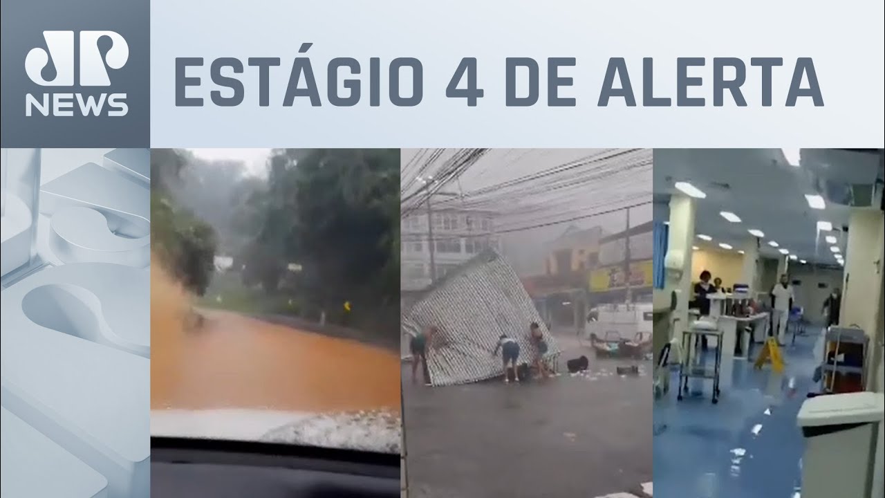 Temporais no Rio de Janeiro deixam veículos debaixo d’água