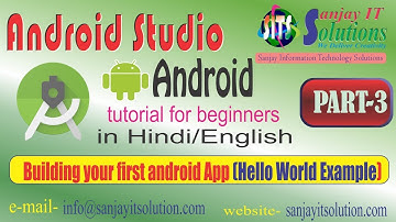 Android tutorial in Hindi/English Part-3, Building your first android App (Hello World Example)