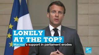 Lonely at the top? Macron's support in parliament erodes