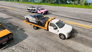 BeamNG Drive #19 - Xe Cứu Hộ Đi Vận Chuyển Siêu Xe và Cái Kết !! screenshot 5