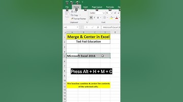 Merge & Center Cells in #microsoft  #excel #msexcel #shorts #computer #education #tricks