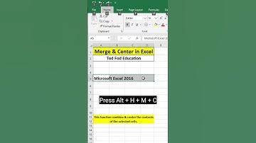 Merge & Center Cells in #microsoft  #excel #msexcel #shorts #computer #education #tricks