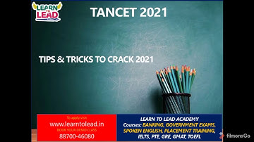 TANCET 2021 TIPS & TRICKS to Crack in 30 days - LEARN TO LEAD ACADEMY MBA MCA