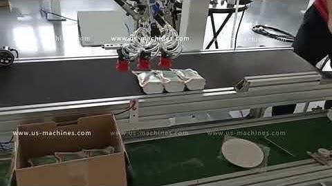 Automatic spider type robot hand sorting picking feeding cartoning machine running video