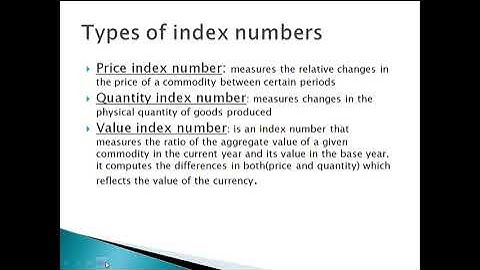 Index numbers - statistics