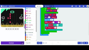 Flappy Bird on BBC Micro:bit using Blocks on Microsoft MakeCode