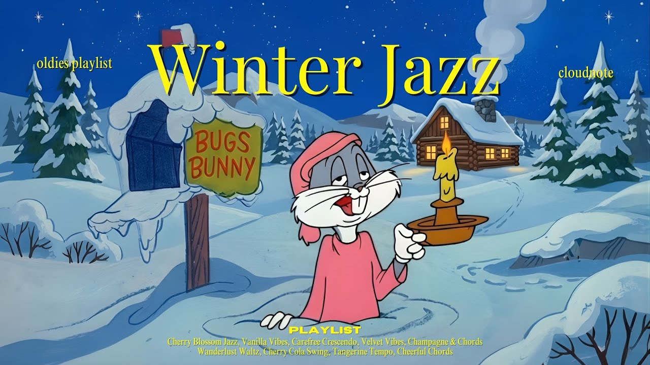 Snowy Winter Night with Bugs Bunny | Cozy Jazz Music Playlist for Relaxing Moments