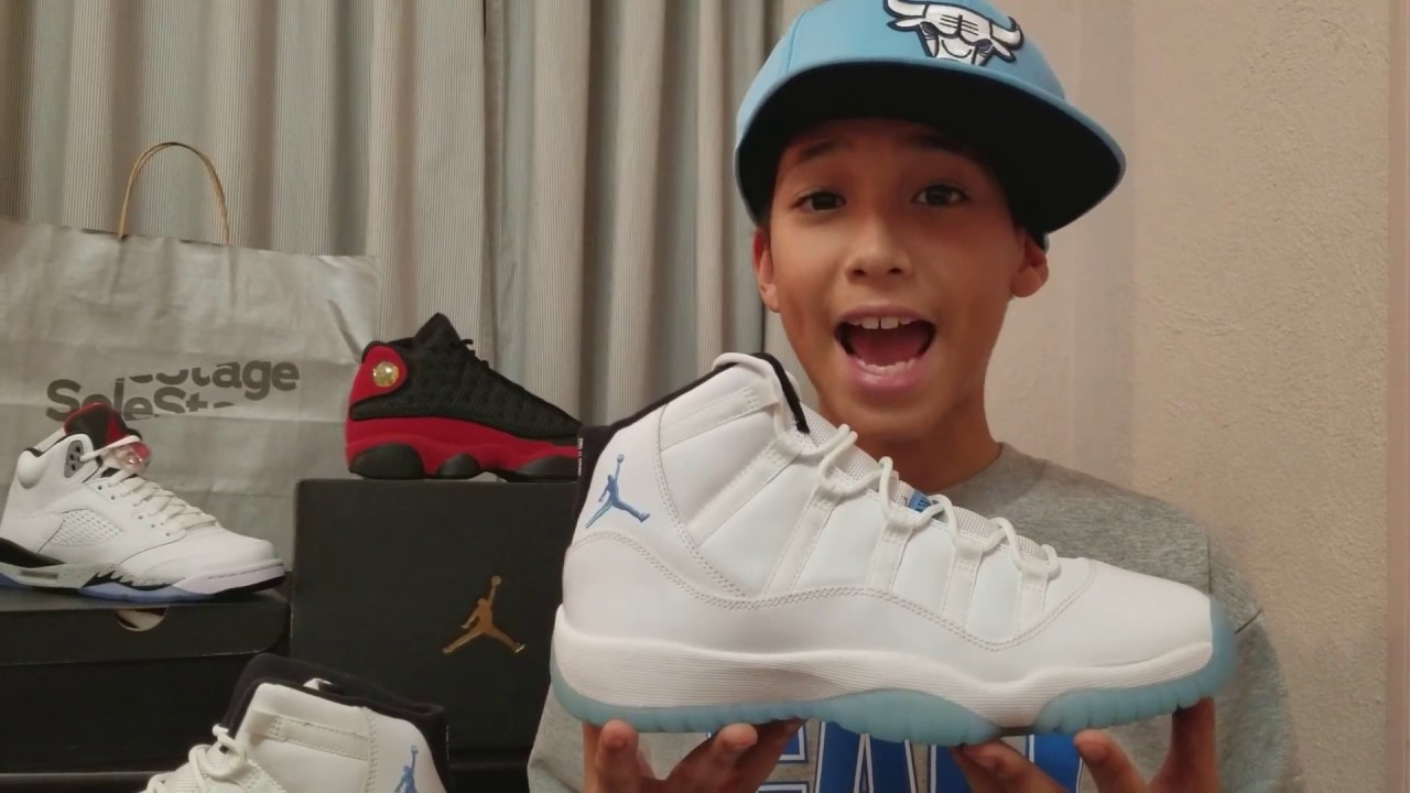 air jordan 11 legend blue on feet