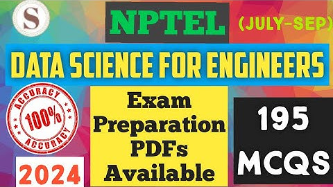 Data Science for Engineers || NPTEL Exam Preparation PDFs 2024 Available ||  #skumaredu #nptelexam