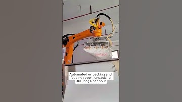 Automated unpacking and feeding robot, unpacking 300 bags per hour.#automation#factory