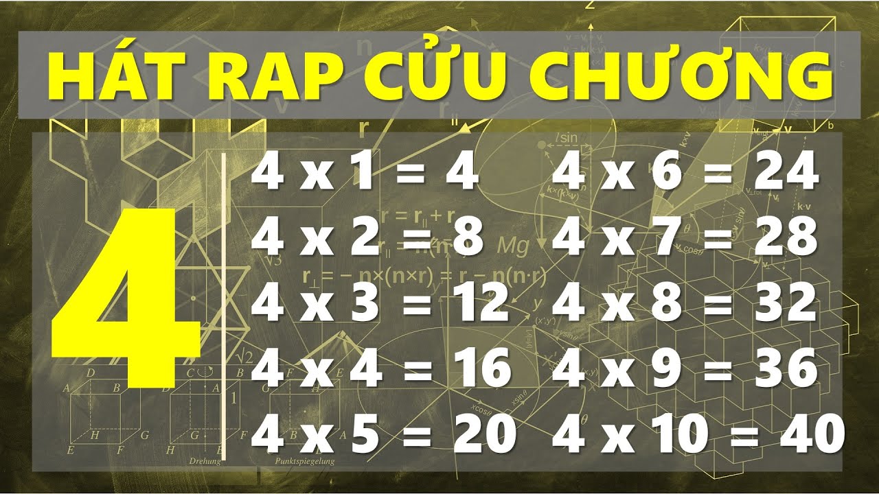 HÁT RAP BẢNG CỬU CHƯƠNG 4, BẢNG NHÂN 4