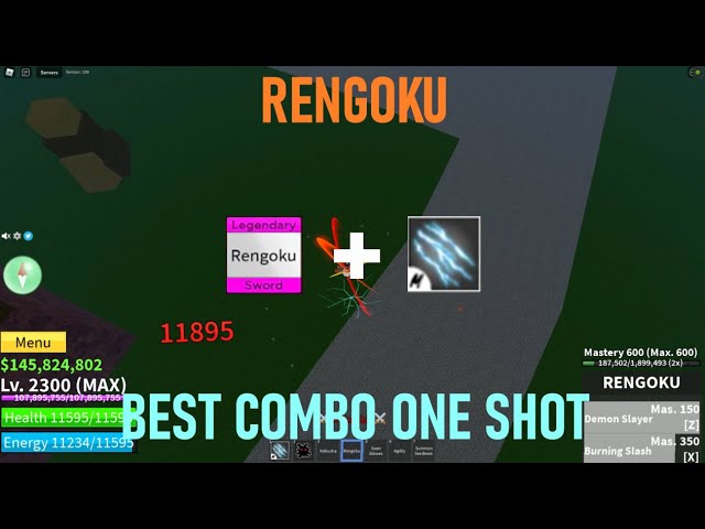 UPDATE 20  Rengoku one shot combo in Blox Fruit 