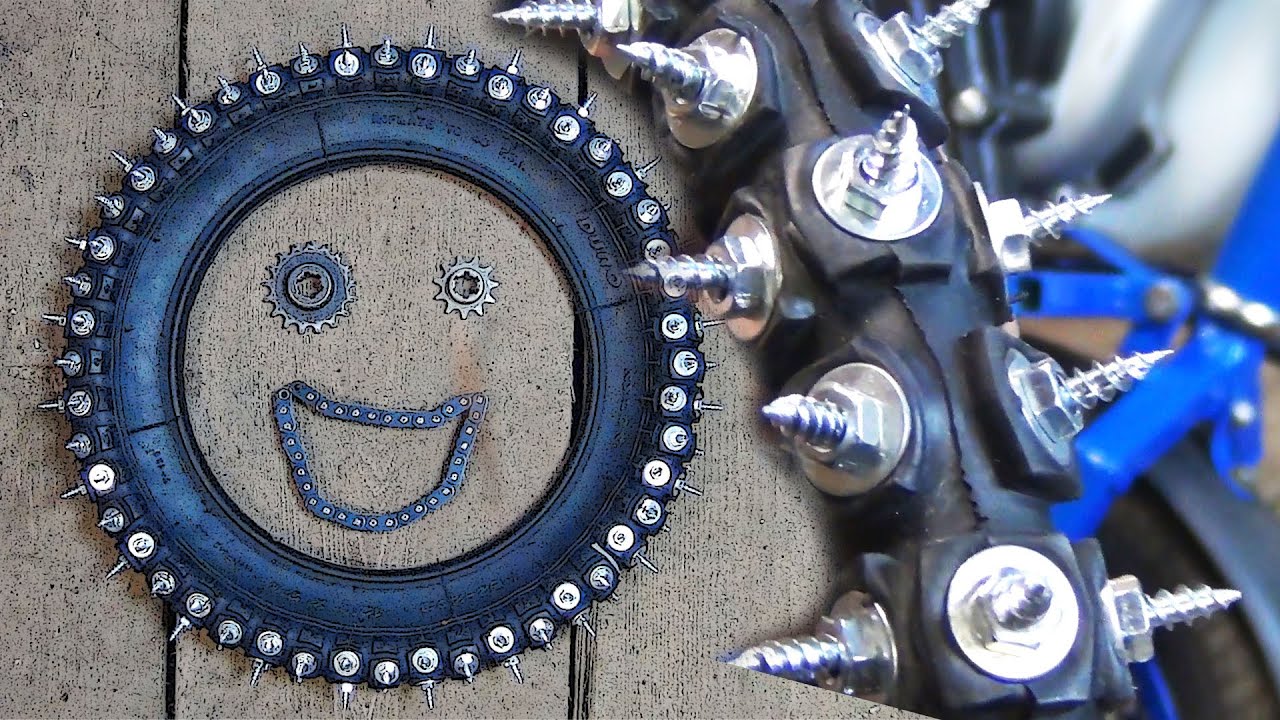 КАК РОДИТЬ ЕЖА или ШИПОВКА РЕЗИНЫ САМОРЕЗАМИ - YouTube