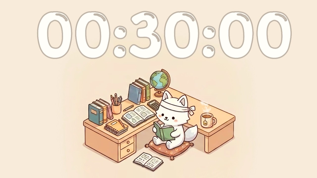 30 Minutes Study Timer | Cute Focus Session with Soft Cafe Lofi 🌸 - YouTube