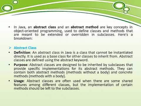 What is Abstract class and Method in Java