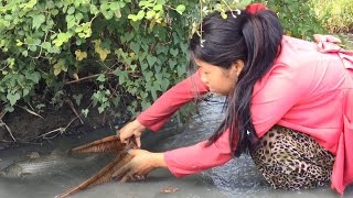 Net Fishing In Kampong cham Province - Khmer Cast Net Fishing - Cambodia Traditional Fishing