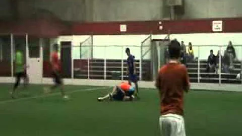 Indoor football (soccer) fight