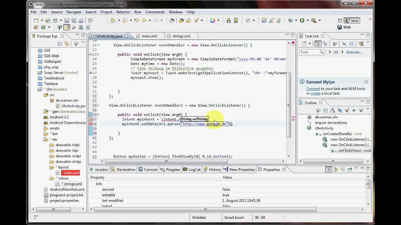 Android Java Intent öffnen Browser - YouTube