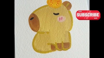 Video 11 Lesson Learn Drawing, Capybara, Cute capybara orange on head , marker drawing