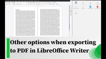 Other options when exporting to PDF in LibreOffice Writer