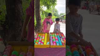 Siblings sisters challenge with harder levels of puzzles colors balls game