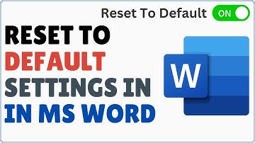 How to Reset Microsoft Word to Default Settings 2025