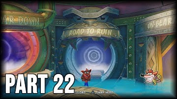 Crash Bandicoot 2 (N. Sane Trilogy) - 100% Walkthrough Part 22 [PS4] – Road to Ruin (Clear Gem 2)