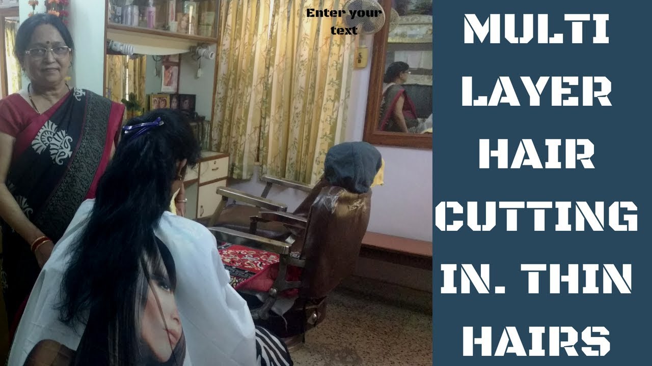 Multi Layer Hair Cutting In Thin Hairs Youtube