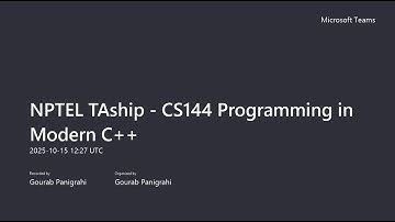 Programming in Modern C++ - Week 13 (NPTEL TA Sessions)