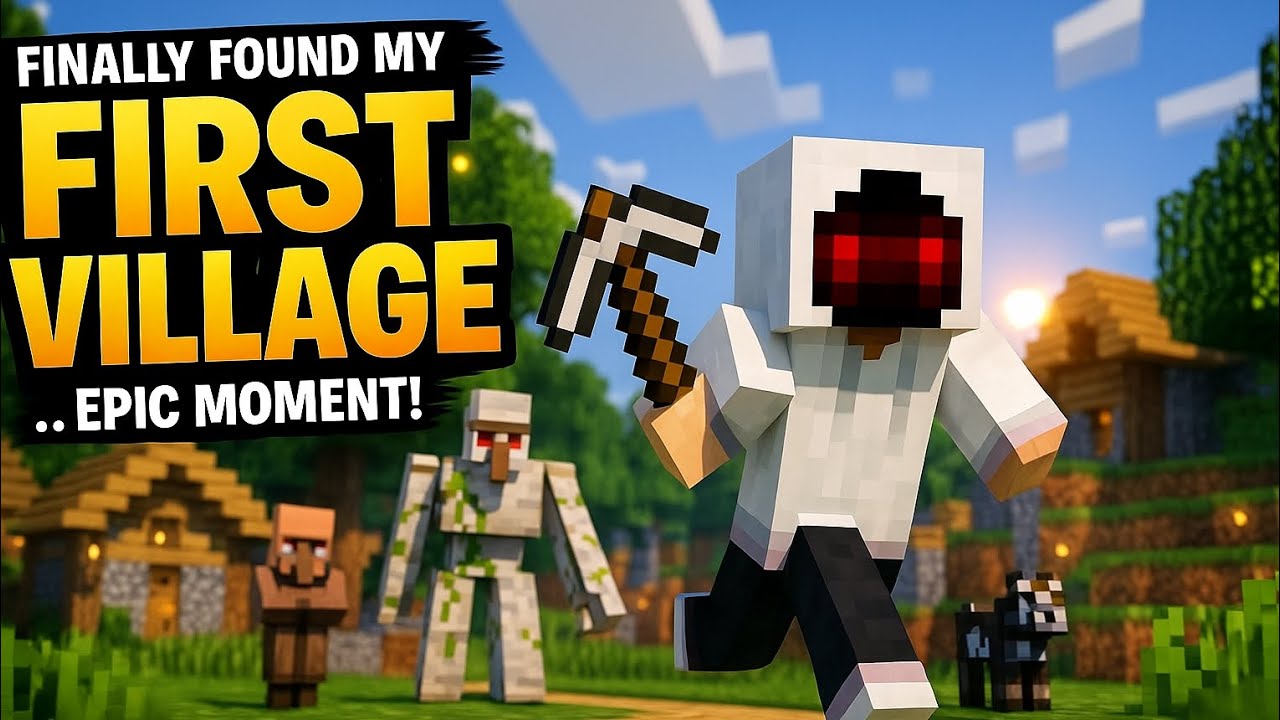“Minecraft EP 1 – Finally My First Time Village 😱 | Survival Series ...