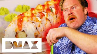 Casey Battles A Super Spicy Soup \& Sushi Combo! | Man V Food