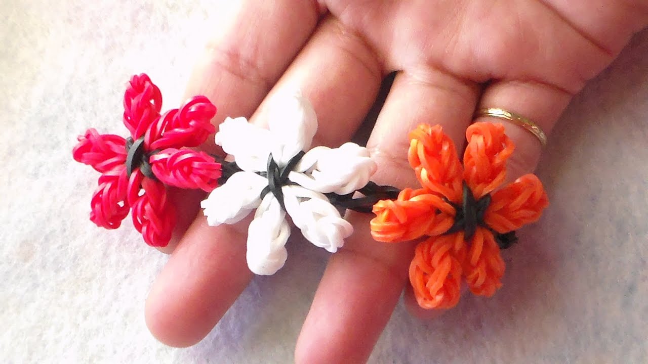 Cómo hacer pulseras de gomitas de flores