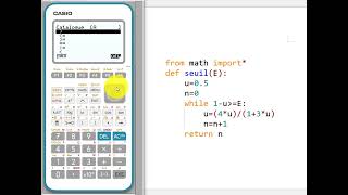Algorithme Python : calculatrice Casio 35+