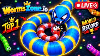 LIVE 🔴 Worms Zone.io Snake Gameplay | Top 1 Biggest Worm Challenge | Epic Snake Battle, World Record screenshot 1