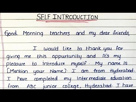 introduction self college yourself tell