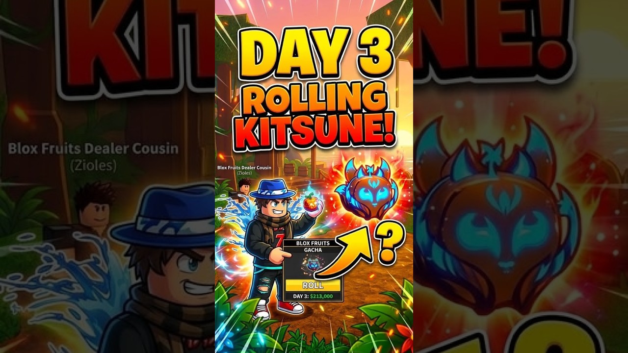 Blox fruit Rolling Kitsune Day 3 #bloxfruits #goviral