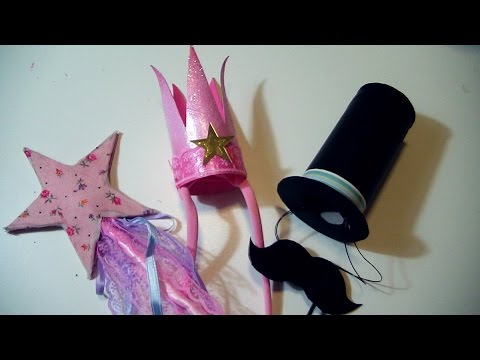 Tutorial Carnevale FAI DA TE: Coroncina Principessa + Bacchetta Magica/ Cappello a Cilindro + Baffi