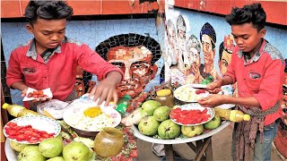 11 years hard working boy selling healthy masala strawberry || Fresh Bangladeshi street food