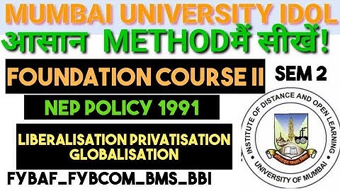 NEP 1991 LPG MODEL NEP POLICY #Foundation_course FYBCOM/BAF SEM 2 #Abdulsir  LEARN IN UNIQUE