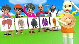 Scary Teacher 3D vs Squid Game Draw Hair Squid Girl Beautiful or Error Challenge Challenge Who Boss screenshot 2